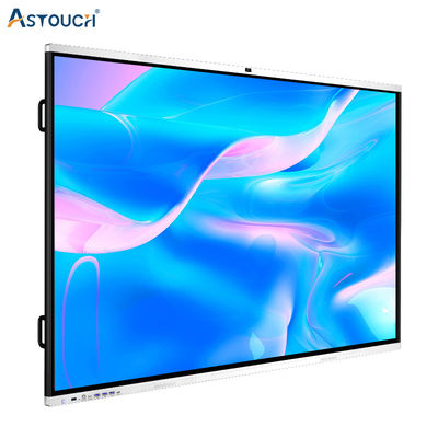 86" Dual System Interactive Flat Panel IR Touch With 4K AI Camera And Microphone